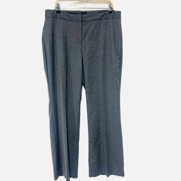 NWT Talbots Gray Windsor Curvy Wool Pants Trousers High Rise Wide Leg Size 16 - Picture 2 of 11